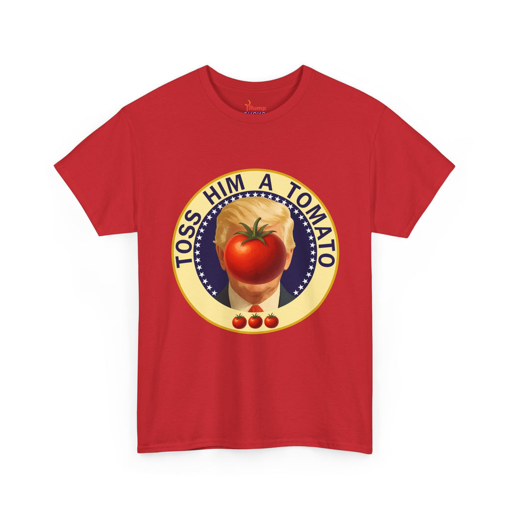 Tomato Toss Tee — "Toss Him a Tomato" Vintage Produce Graphic T-Shirt