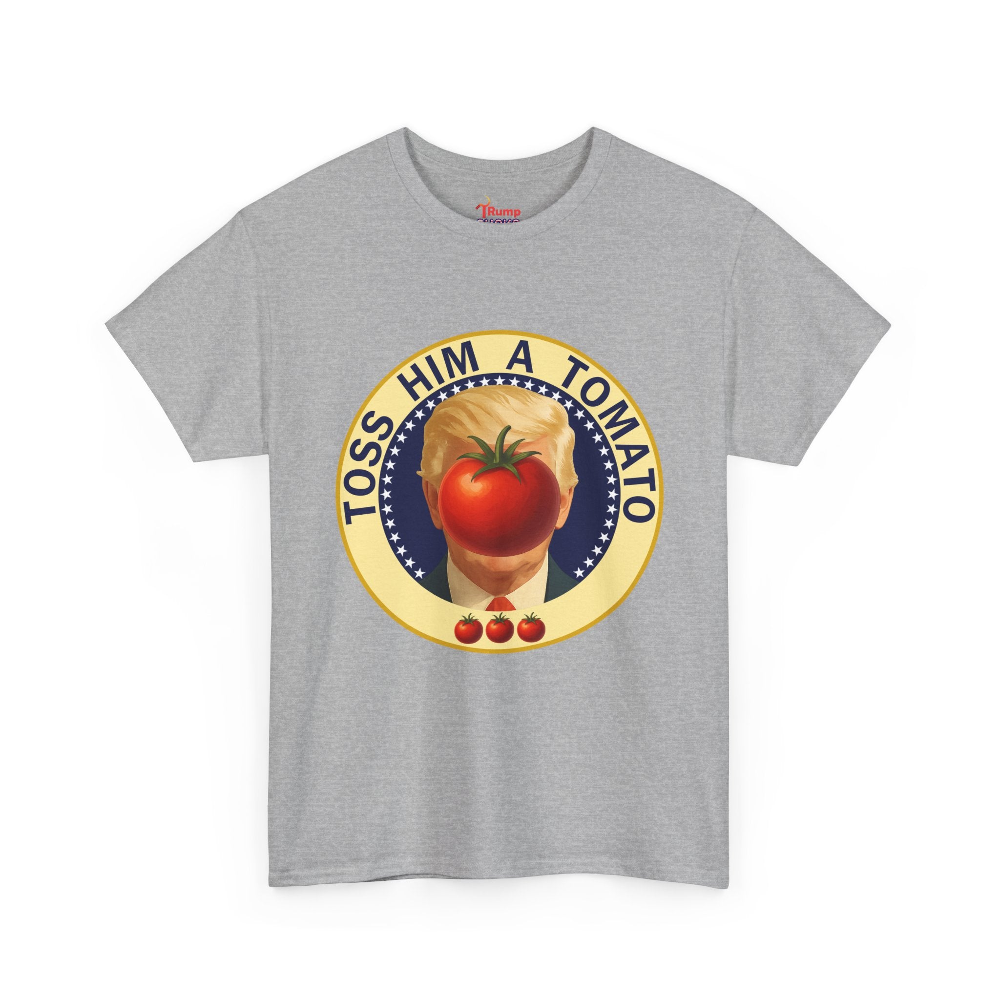 Tomato Toss Tee — "Toss Him a Tomato" Vintage Produce Graphic T-Shirt
