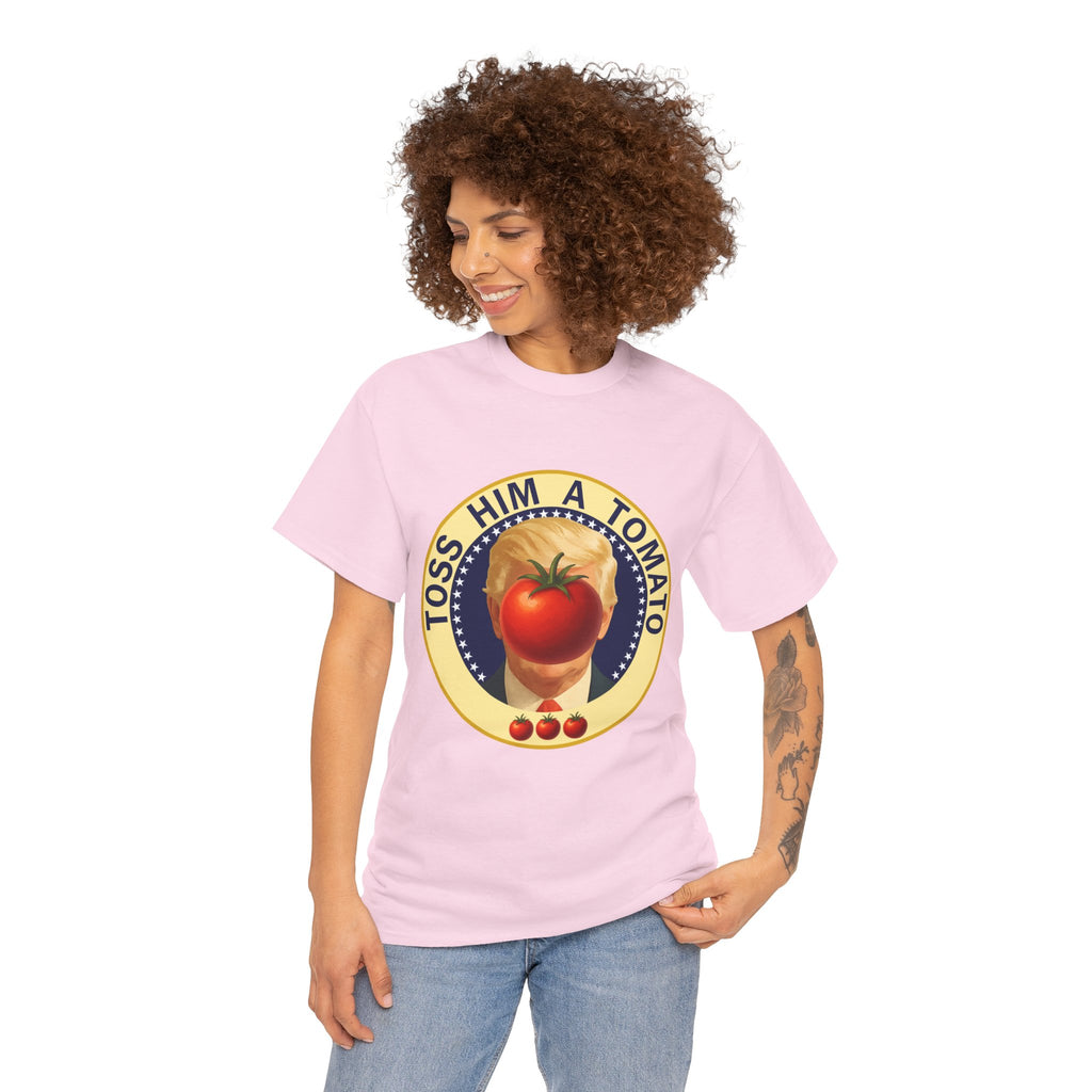Tomato Toss Tee — "Toss Him a Tomato" Vintage Produce Graphic T-Shirt