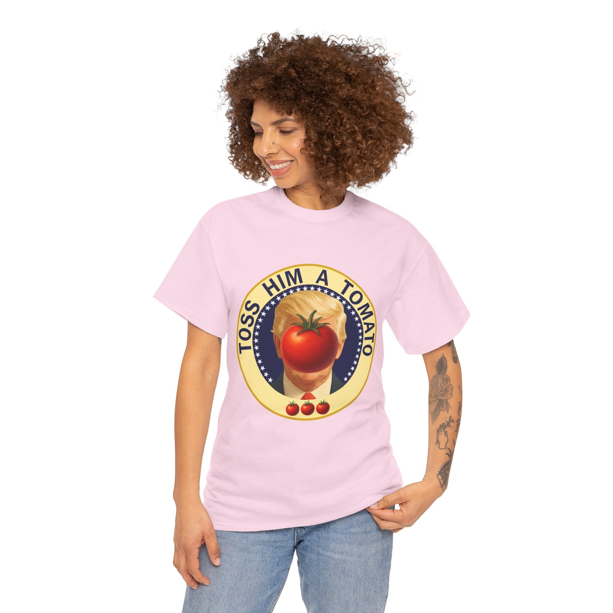 Tomato Toss Tee — "Toss Him a Tomato" Vintage Produce Graphic T-Shirt
