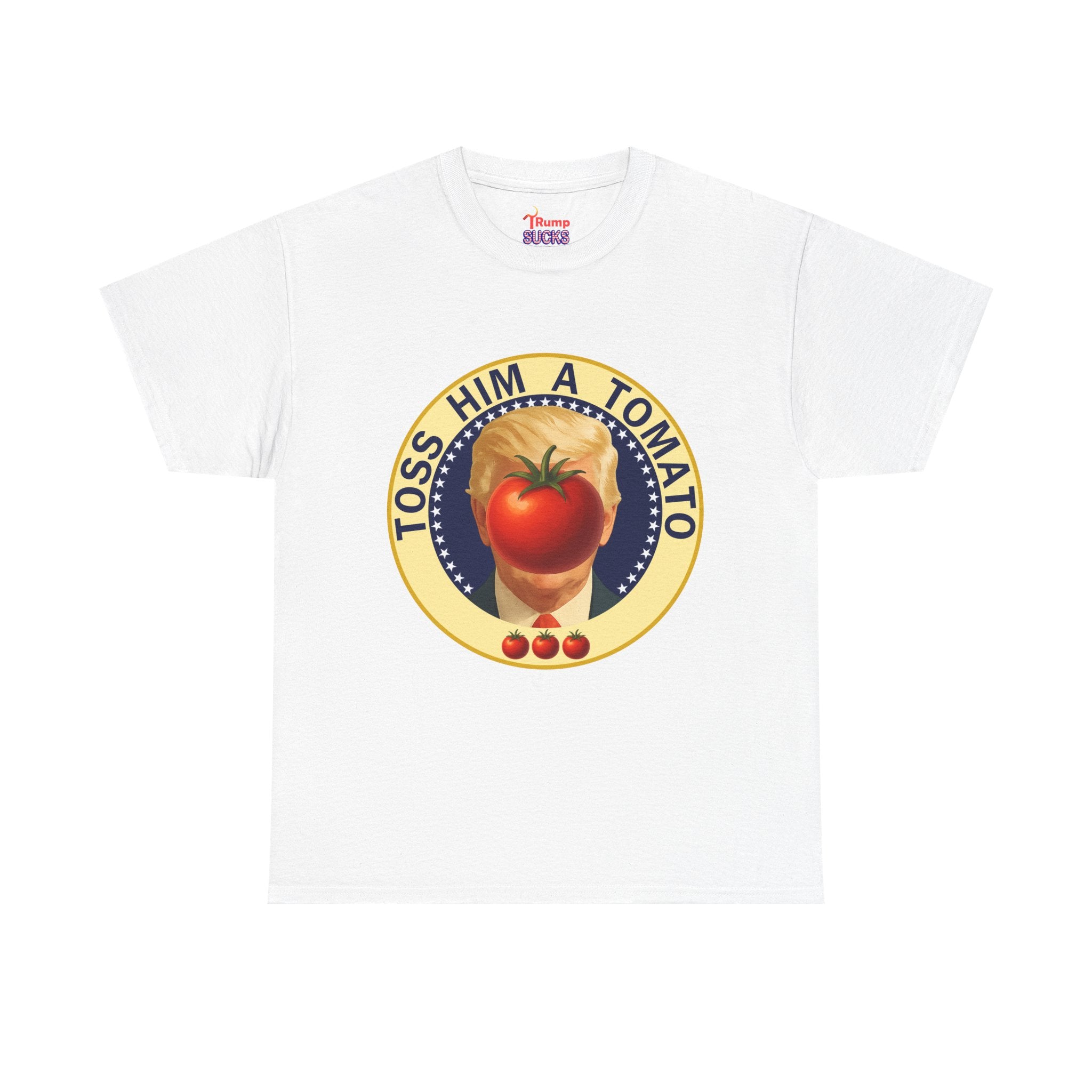 Tomato Toss Tee — "Toss Him a Tomato" Vintage Produce Graphic T-Shirt