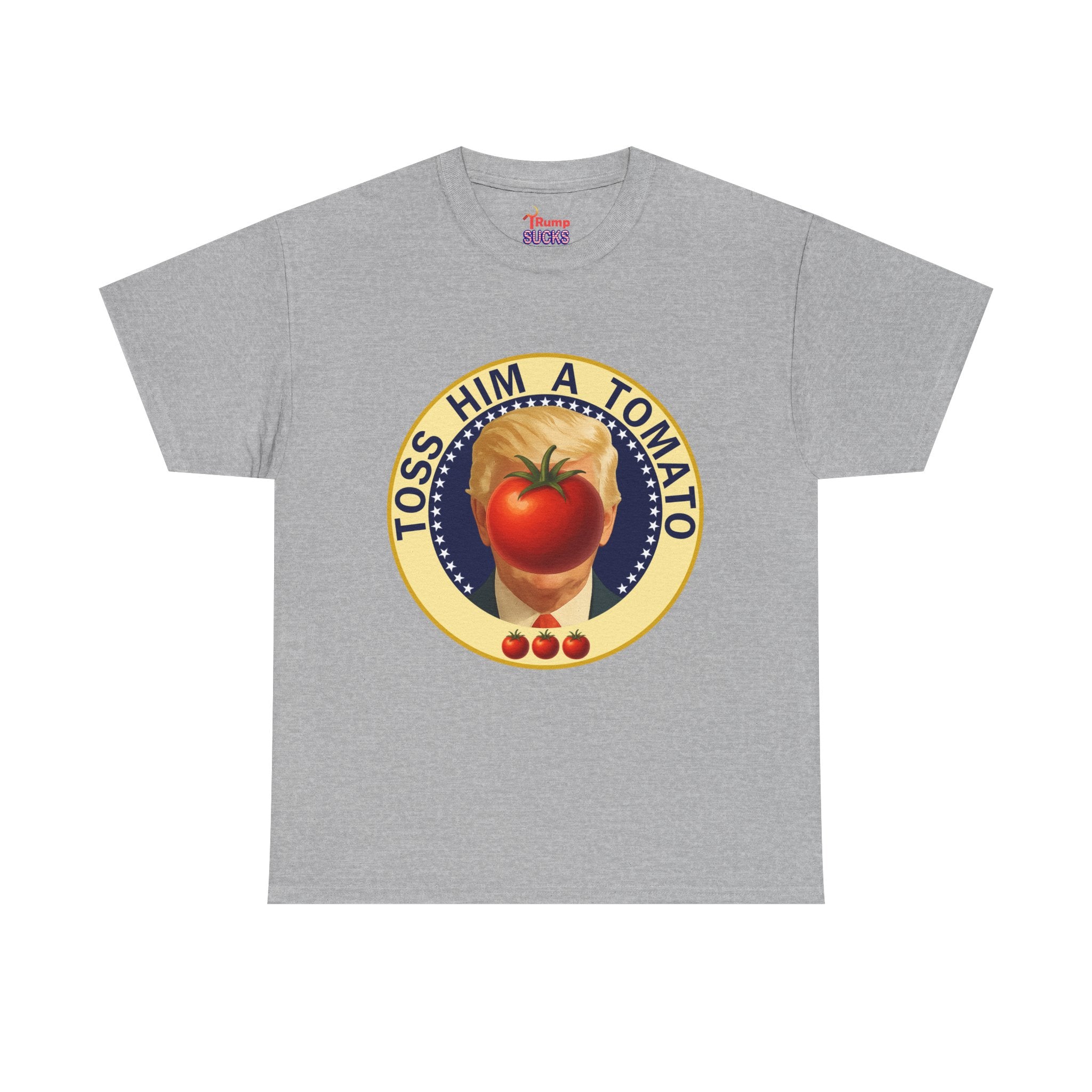Tomato Toss Tee — "Toss Him a Tomato" Vintage Produce Graphic T-Shirt